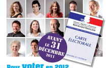 Pour voter en 2012, pensez à vous inscrire dans votre mairie avant le 31 décembre