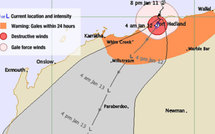 Le cyclone Heidi frappe les côtes de l’Australie occidentale