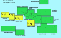Fortes pluies attendues sur la Société et les Tuamotu ouest