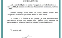 Décès de Madame Lurel: Messages de condoléances