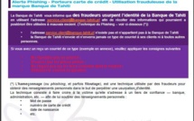 Banque de Tahiti: Alerte phishing aux utilisateurs d'Internet