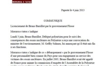 Communiqué de Moruroa e tatou : "licenciement de Bruno Barillot"
