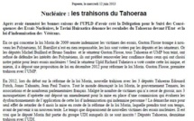 Communiqué du Tavini: " Nucléaire : les trahisons du Tahoeraa"