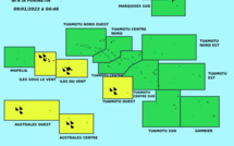 Fortes pluies, vigilance jaune sur la Société, les Australes et les Tuamotu ouest