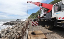 Travaux à Papenoo : financement Pays-UE pour le talus de protection de la route