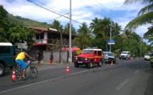 Accident et bouchon à Paea en direction de Papeete