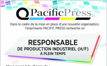 PACIFIC PRESS RECHERCHE UN RESPONSABLE DE PRODUCTION INDUSTRIEL CDI (H/F)