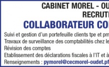 LE CABINET D'EXPERTISE COMPTABLE MOREL &amp; OUDET RECRUTE UN COLLABORATEUR COMPTABLE (F/H)