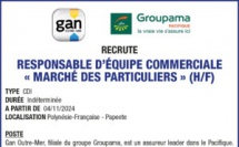 GAN OUTRE MER RECRUTE UN RESPONSABLE D'ÉQUIPE COMMERCIALE « MARCHÉ DES PARTICULIERS » (H/F)