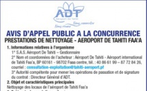 AVIS D'APPEL PUBLIC A LA CONCCURENCE - PRESTATIONS DE NETTOYAGE - AEROPORT TAHITI FAA'A